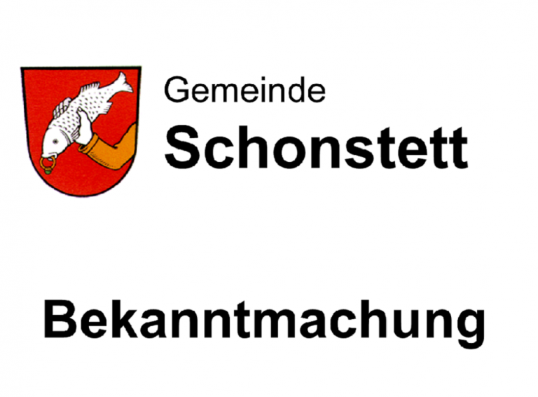 Gemeinde Schonstett - Bekanntmachung